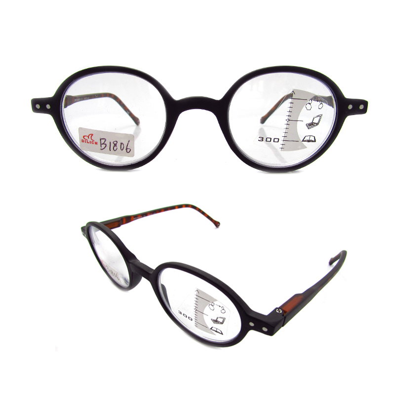 Round trendy multifocals magnifying reading glasses