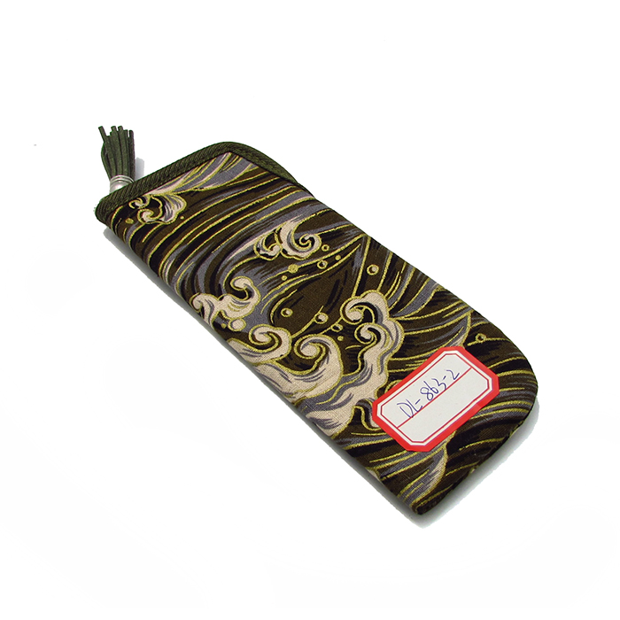 Chinese style cloth glasses bag with zipper