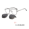 2 In1 Myopia Optical Magnet Clip Glasses Frame Men Clear Prescription Eyeglasses Frame Male UV400 Polarized Magnet Clip On Sunglasses