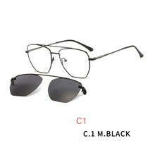2 In1 Myopia Optical Magnet Clip Glasses Frame Men Clear Prescription Eyeglasses Frame Male UV400 Polarized Magnet Clip On Sunglasses
