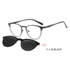 2 In1 Women Sun Glasses Eyeglasses Frame With Magnet Clip On Sunglasses Female