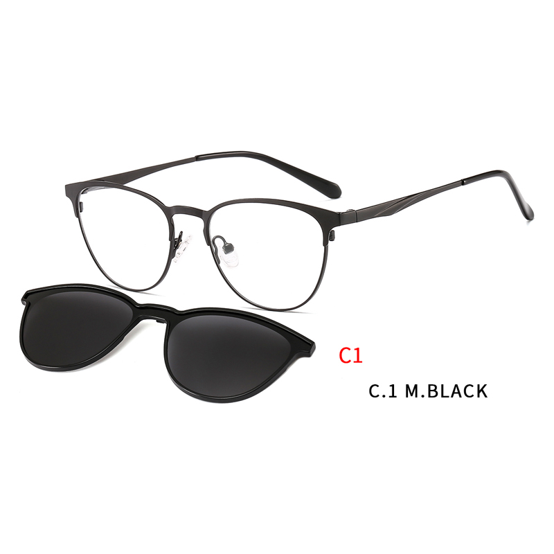 2 In1 Women Sun Glasses Eyeglasses Frame With Magnet Clip On Sunglasses Female