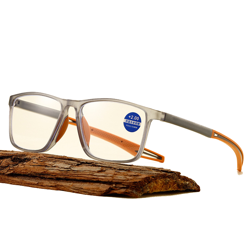 2024 New Unisex Anti-Blue Light Reading Glasses Fashionable Big Frame PC Sports Spectacles Oval Geometric Pattern Diamond Face