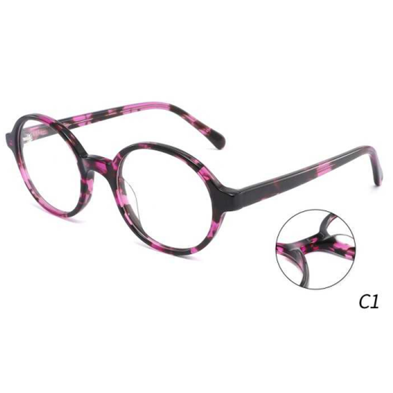 DILICN new Kids acetate fiber optical frame round frame color Interchangeable sun lenses FG1020