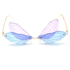 2022 Vintage Dragonfly Sunglasses Steampunk Glasses Rimless Gradient Transparent Lenses