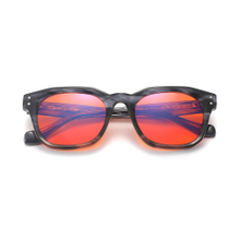 High quality acetate eyeglasses frame orange red lens computer glasses 99% blue light blocking anti ray glasses women men