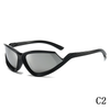 2024 New cat-eye sunglasses personality dazzling coating hip hop sports fashion glasses men's and women's sports sunglasses