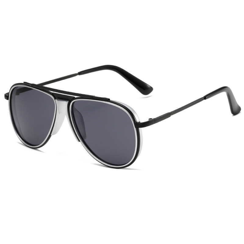 2024 Men's Metal Pilot Sunglasses Vintage Double Beam Pilot Sunglasses Top quality metal shades UV Lens Fashion Sunglasses
