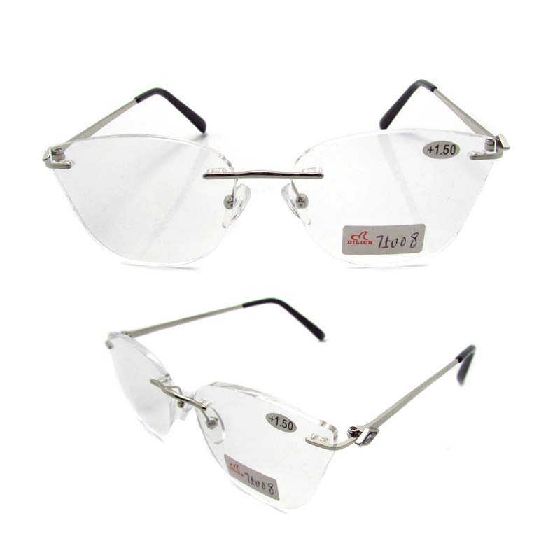 Rimless metal readers for men
