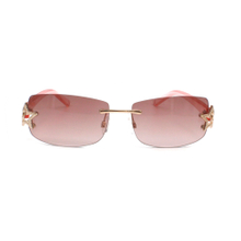 Fashion Metal Frame Eyewear Ladies Stylish Clear Lens Pentagram Star Shaped Women Rimless Sunglasses