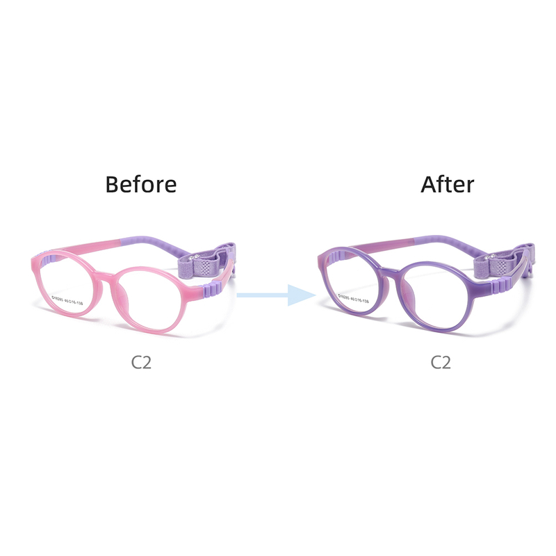 2024 Newest Photochromic Kids Frames Flexible Children Eyeglasses Glasses Frames with Strips