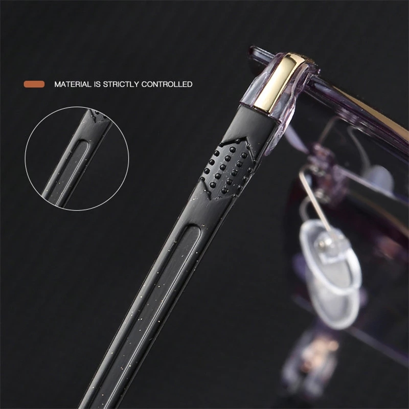 Anti Blue Light Blocking cheap Rimless Reading Glasses Women Men Square Frameless Presbyopic Glasses