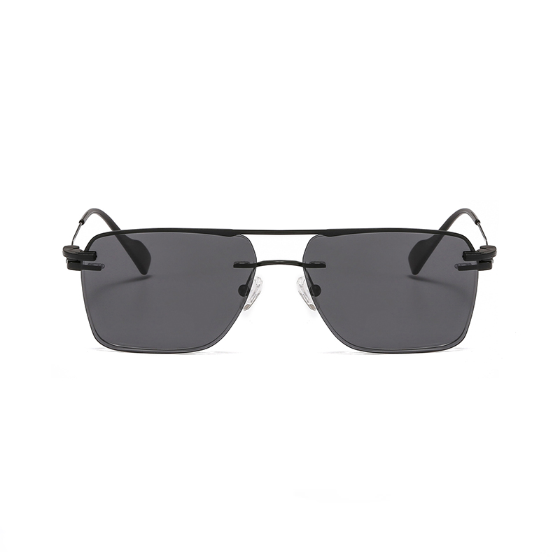 2 In 1 Men Magnet Clip on Glasses Rimless Optical Prescription Eyewear Frames Eyeglasses
