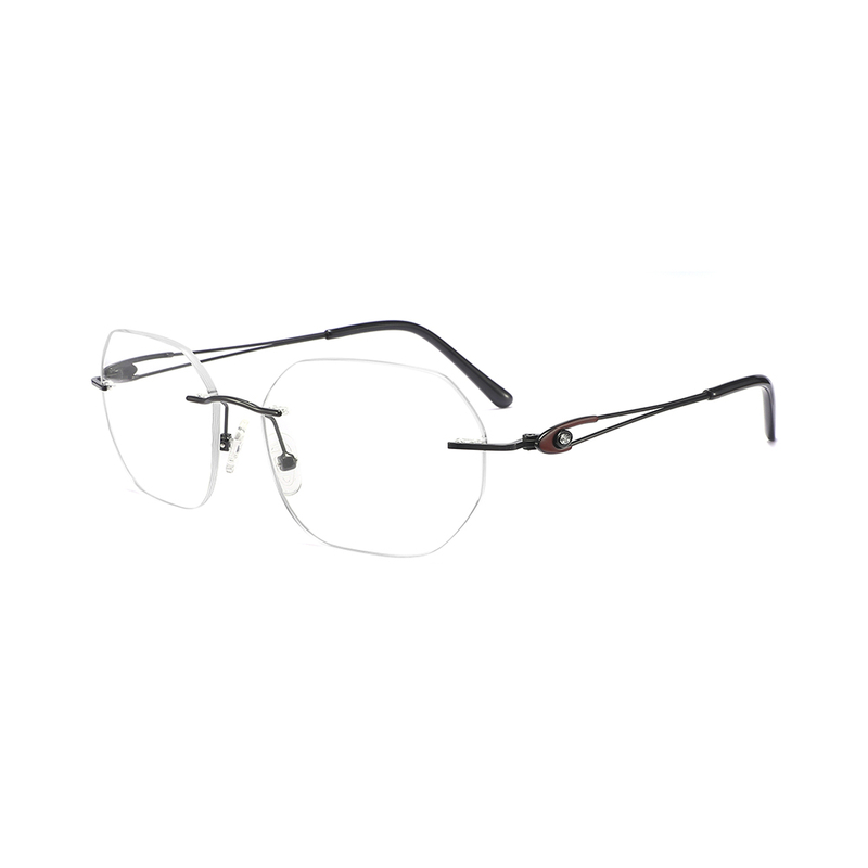 Metal Frames Rimless Eyeglasses Glasses for Men Women