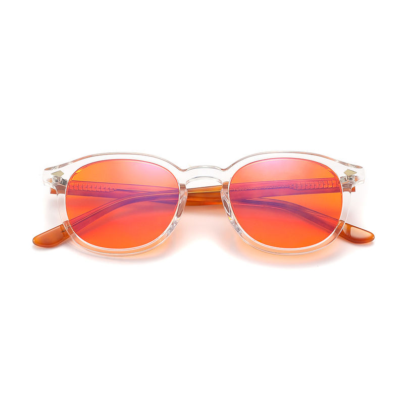 Blue Light Blocking computer Glasses UV filter Amber orange tinted Anti Blue Light Acetate Optical Glasses For man women