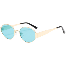 2024 Vintage Women's Punk Fashion Sun Glasses Shades Oval Metal Sunglasses