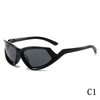 2024 New cat-eye sunglasses personality dazzling coating hip hop sports fashion glasses men's and women's sports sunglasses