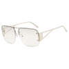 Square sunglasses fashionable sunglasses European and American retro half frame