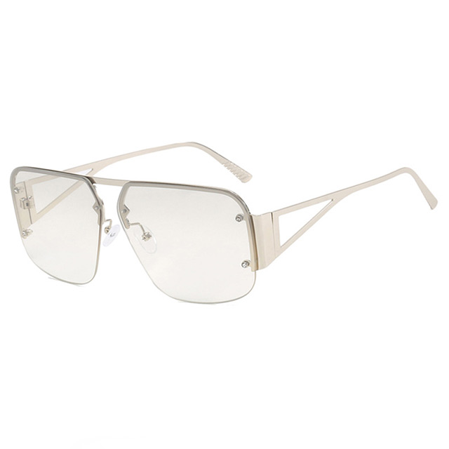 Square sunglasses fashionable sunglasses European and American retro half frame