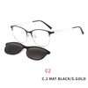 2 In1 Square Magnet Clip On Sunglasses Men Optical Prescription Eyeglasses