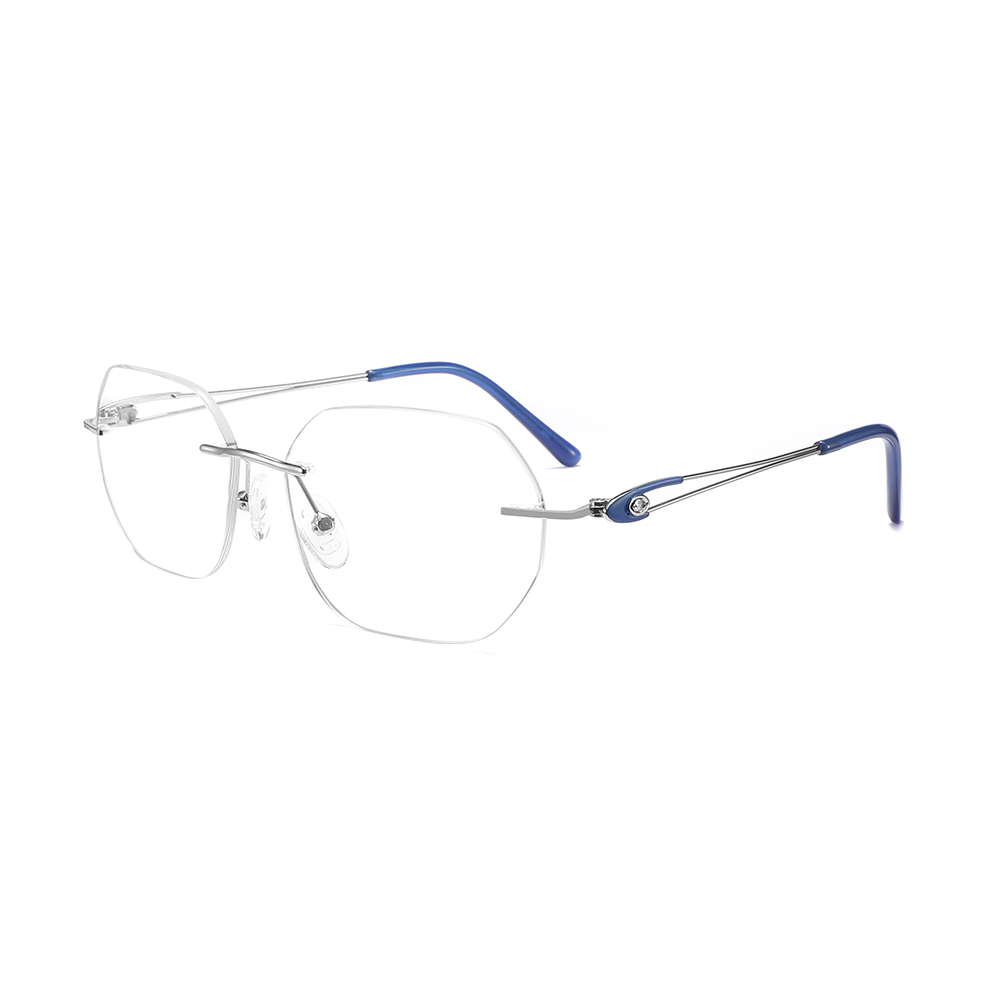 Metal Frames Rimless Eyeglasses Glasses for Men Women