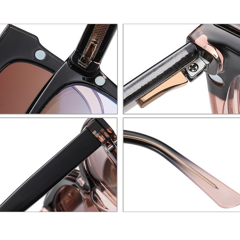 DILICN New 2023 Magnetic Clip Optical Frame, Polarized Lenses, Anti-Blue Light Glasses Fashion Glasses TR Materiale 82041