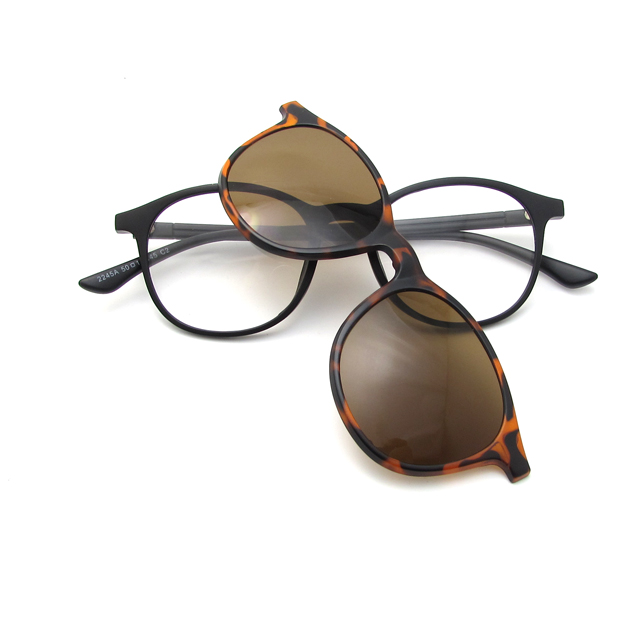 5 In 1 Swappable Magnet Clip-On Clips On Polarizedc Sun Glasses Frame Eyewear Sunglasses with Bag