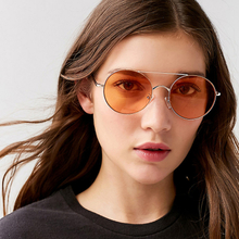 New Trend Sun Glasses Retro Double Beam Eyeglasses Metal Round Frame Sunglasses