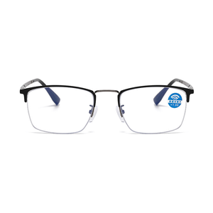 Photochromic automatic zoom progressive multi-focal dual-purpose 360-degree temple reading glasses for men