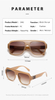 2025 New Luxury Fashion Square Frame Sunglasses Women's Trend Street Photography Classic UV400 Black Sunglasses