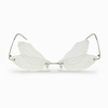 2022 Vintage Dragonfly Sunglasses Steampunk Glasses Rimless Gradient Transparent Lenses