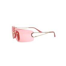 Occident American Cycling Creative Large Frame One-piece Outdoor Cycling Sun Glasses Pink PC Lens Cheap Sports Sunglasses