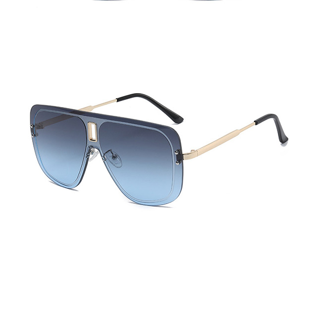 2023 New European and American Double-Bridge One-piece Fashion Frameless Sunglasses