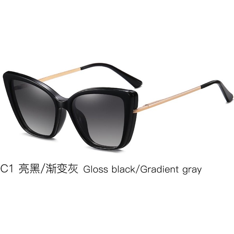 DILICN New Magnetic Clip Opticalframes, Polarized Lenses, Anti-Blue Light opticalframes Fashion Glasses TR and Metal Materiale 95340 Cat eye frame