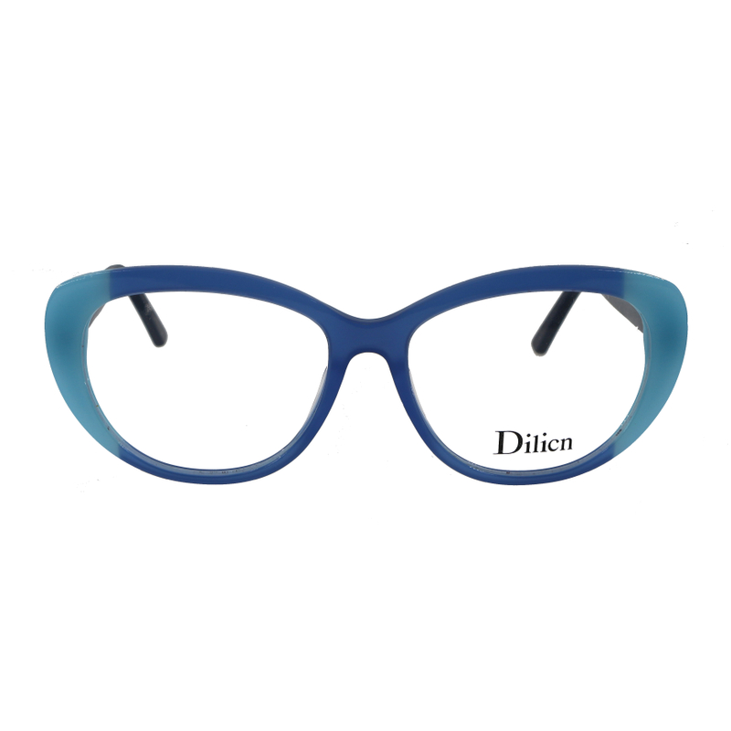 DILICN 2023 New Fashion Splicing Color Style Women's Acetate Fiber Optical Frame
